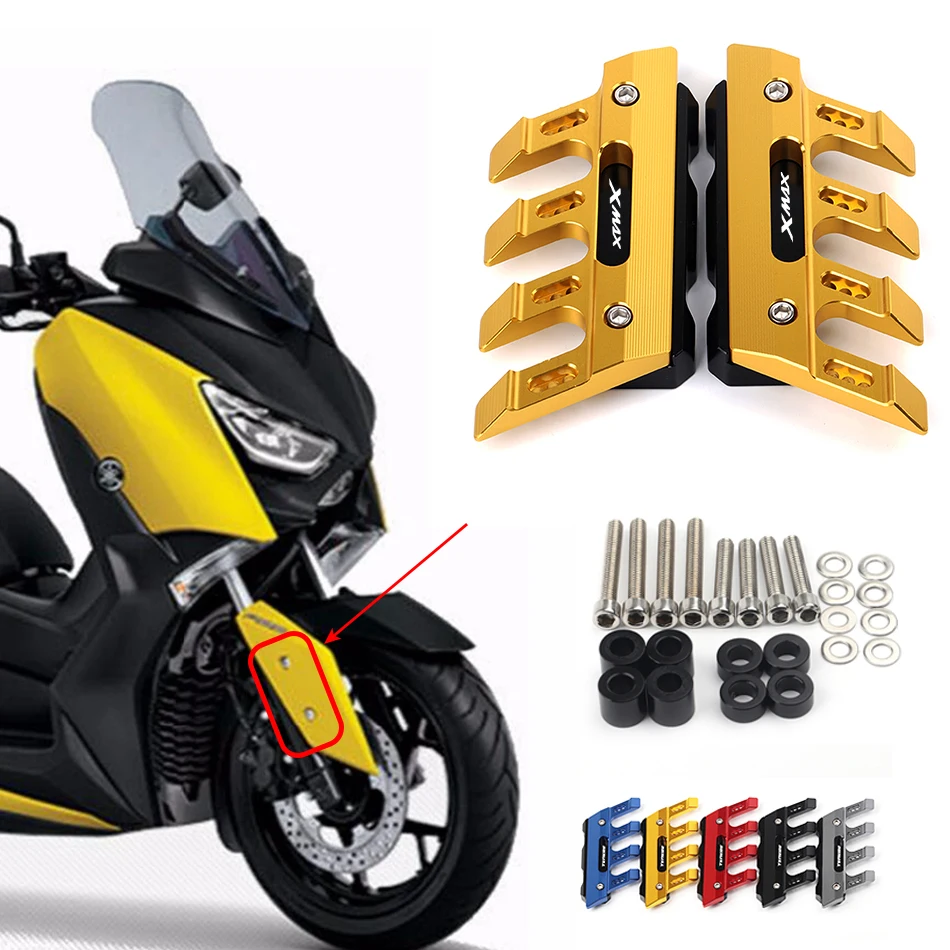 

Лазерный логотип 5 видов цветов для Yamaha X-MAX XMAX 250 300 400 мотоциклетный ЧПУ алюминиевый передний брызговик защита от падения слайдер
