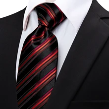 Moda listra gravata para homem de seda vermelho preto formal vestido de casamento masculino 8cm gravatas festival presentes de aniversário para homem homme amigo