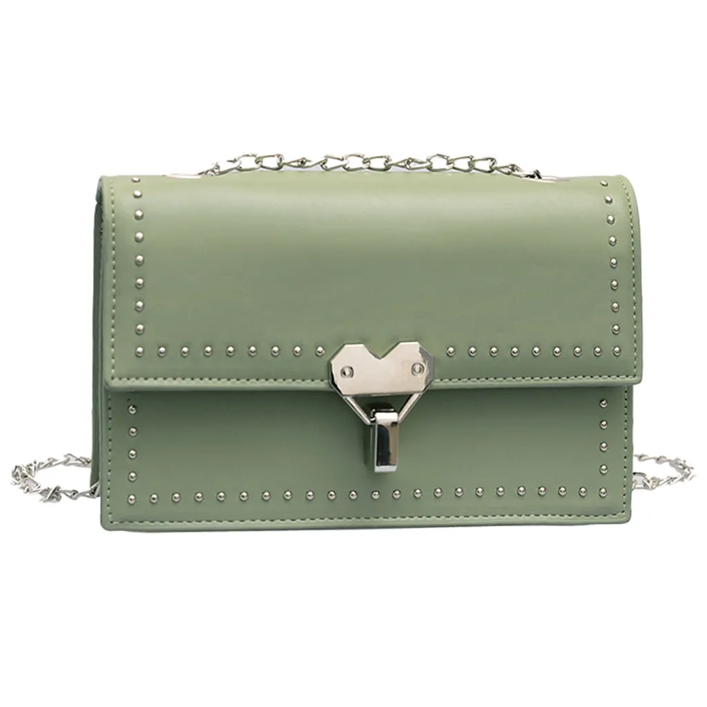 

Women's Fashion Rivet Small Square Bag Solid Color Diagonal Bag Shoulder Bag Female Student Personality Crossbody Bag