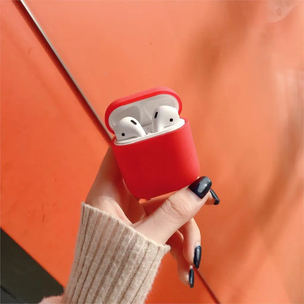 Для Apple Airpods Pro беспроводной Bluetooth чехол для наушников Красочные конфеты для Apple AirPods 1 2 шт. жесткий милый чехол Чехол Коробка Чехол - Цвет: Red for 1 2