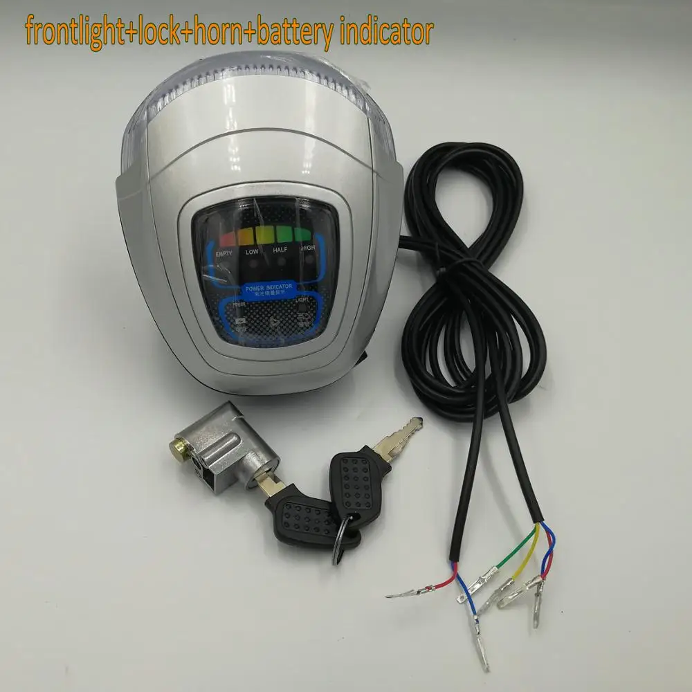Electric Bicycle Headlight 4 LED Front Horn Plastic Wire Sports Attachment