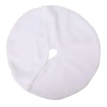

Round White Plush Christmas Tree Skirts 122cm Non-woven Party New Year Carpet Mat Cover Home Party Decorative Accessories