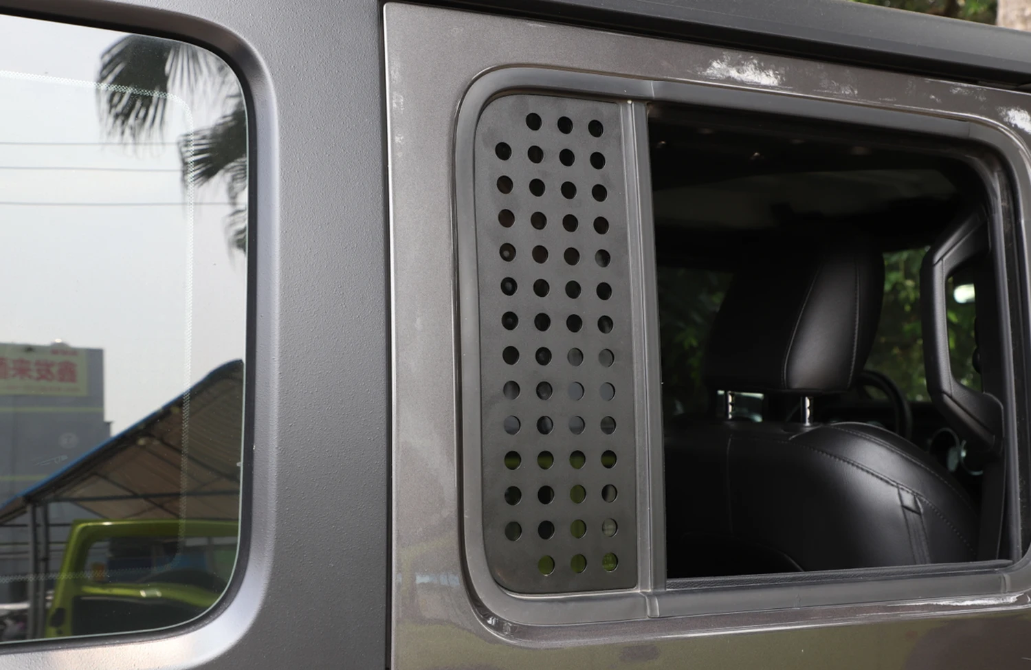 YOCTM Rear Door Window Glass Strip Decals Stickers Cover Trim For 2007-2017 Jeep Wrangler JK JKU Unlimited Sahara Rubicon Sports 4-Door 
