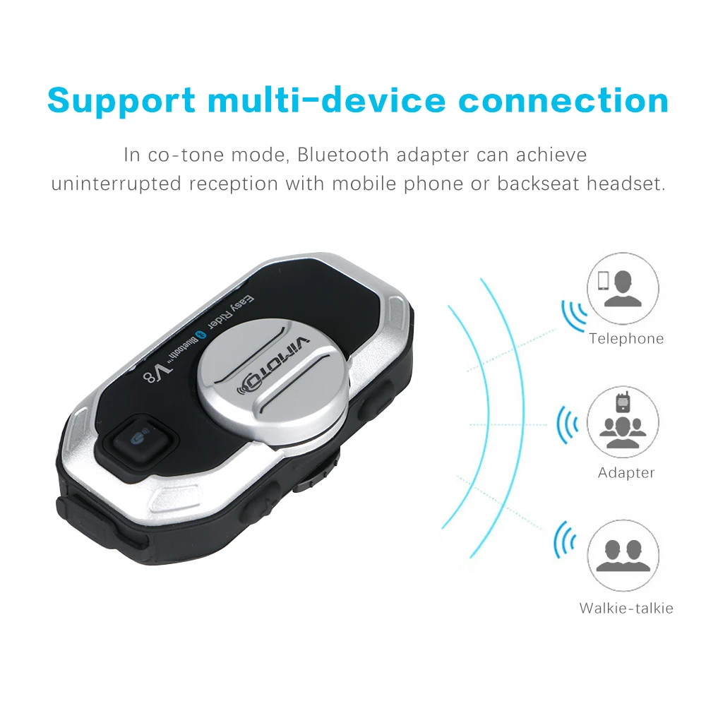 Rider vimoto V8 шлем Bluetooth английская версия легкая гарнитура мотоциклетные стерео наушники для мобильного телефона и gps 2 способ радио