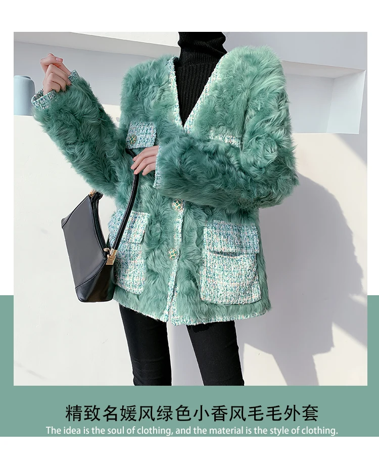 Heydress, винтажное осеннее меховое пальто для женщин, зимнее пальто, одежда для офисных леди, корейские овечьи овцы, меховые Топы
