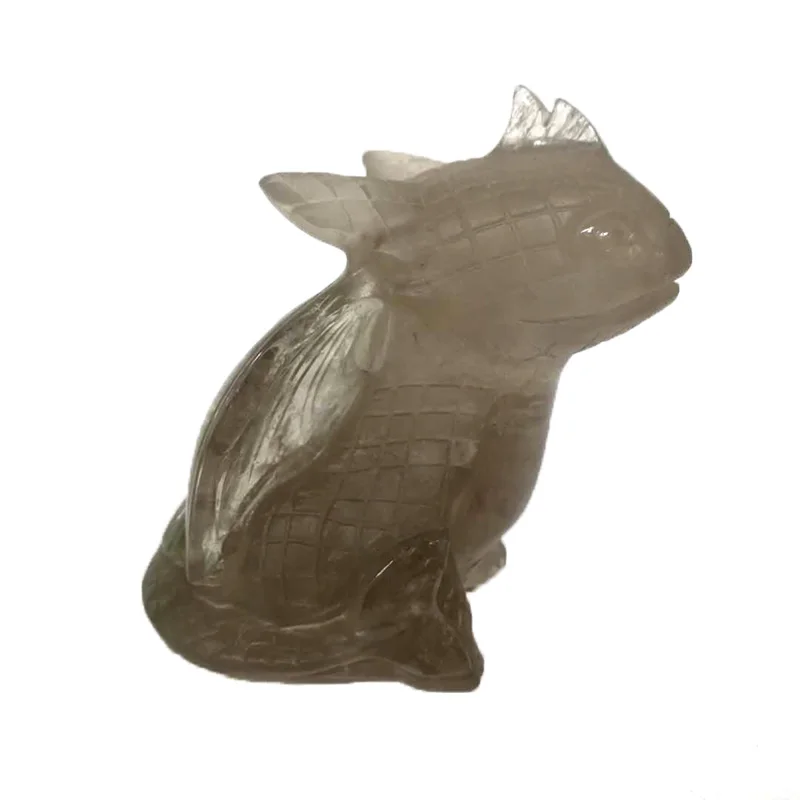 Natural Gem Smoky Quartz Toothless Dragon Quartz Reiki Chakra Healing Crystal Hand Carved Home Decor Christmas Gifts Mascot ZR