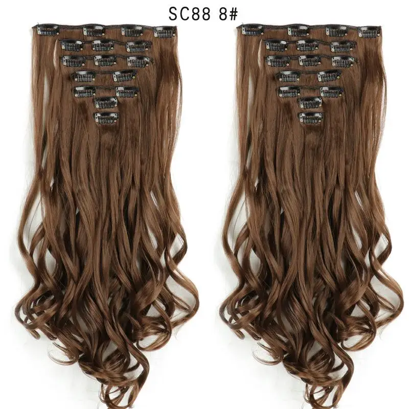 P12/613 MERISI HAIR 22 синтетические волосы с глубокой волной, термостойкий светильник, коричневый, серый, блондин, женский набор для наращивания волос на заколках, волосы с эффектом омбре - Цвет: P12/613