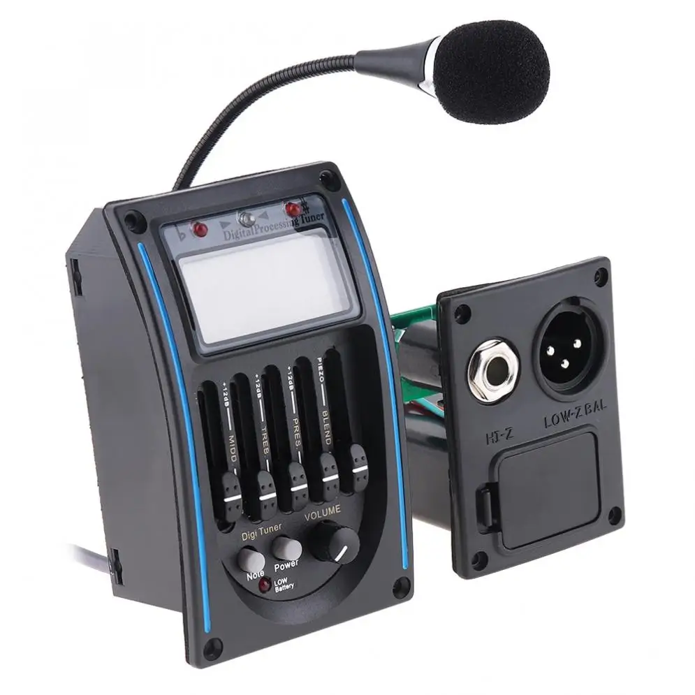 

Guitar Pickups Acoustic Electric Guitar Preamplifier EQ Equalizer Pickup Tuner with Microphone