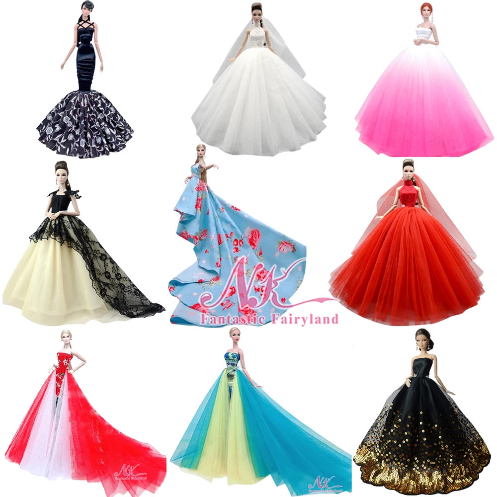 Barbie Doll Clothes Doll Clothes Doll Clothes Accessories Doll Accessories 29-32cm Doll Wedding Dress 11.5 Inch Doll Clothes Toys Princess Evening Dresses Clothes 29 CM Accessories JJ