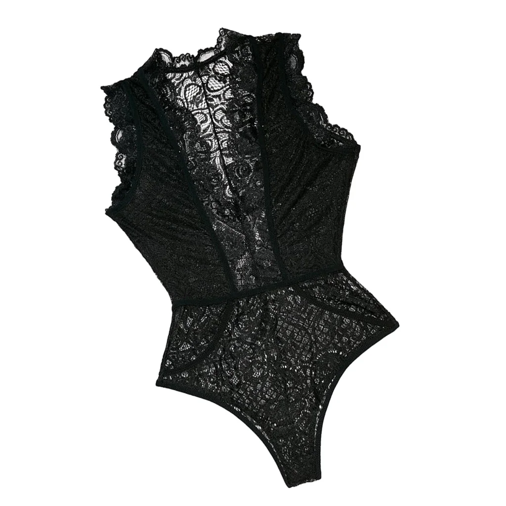 Lady Lace Bodysuits Floral Push Up Teddy Bodydoll With Thong Underwear Exotic Accessories