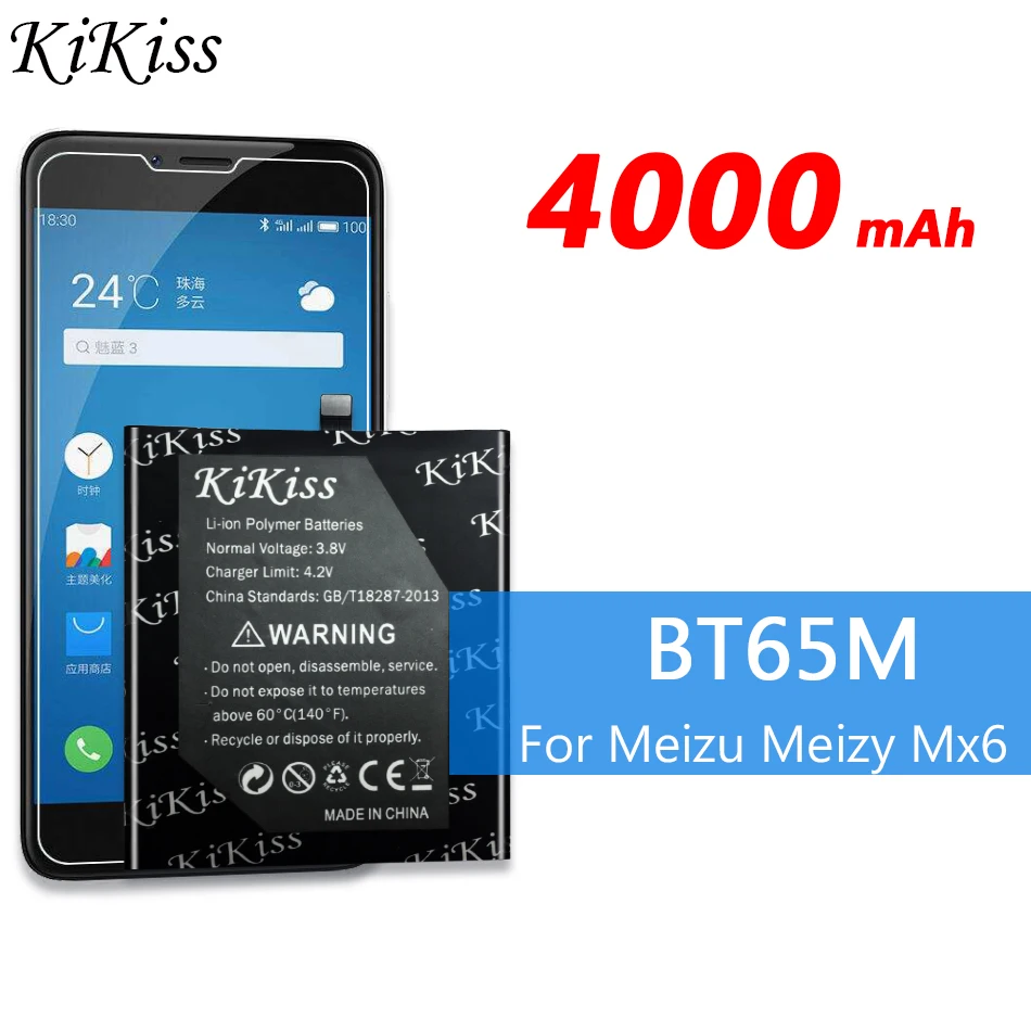 4000 мАч BT65M для MEIZU Meizy MX6, смартфон, аккумулятор большой емкости для Meizu Meizy Mx6