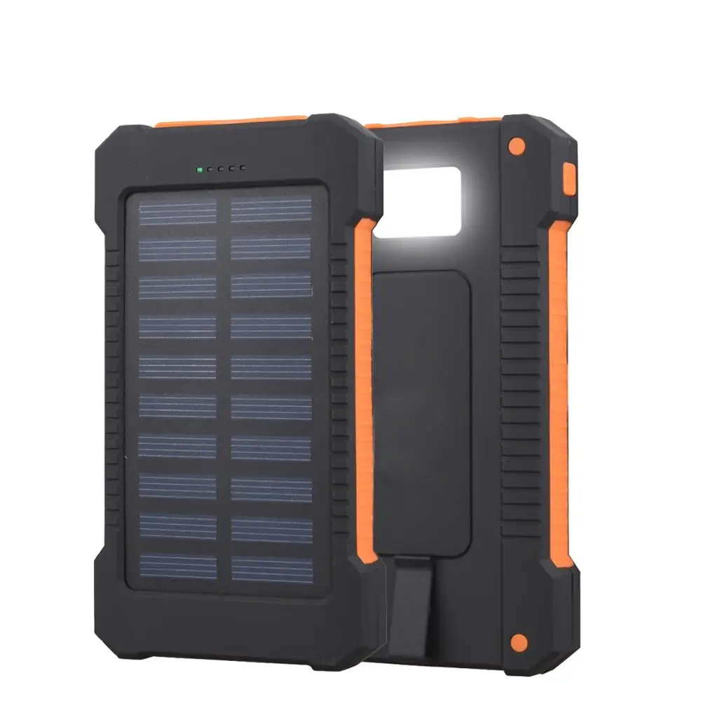 20000Mah Banca Di Energia Solare Caricabatterie Solare Impermeabile Doppia Porta Usb Caricabatterie Esterno Powerbank Per Smartphone Con Torcia A Led