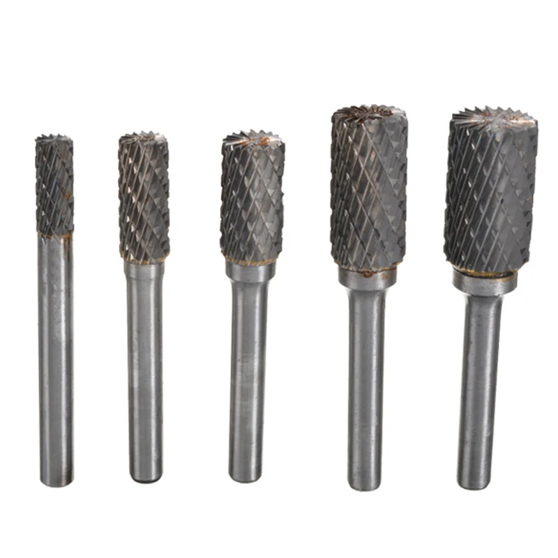 5PCS 6-14mm 1/4'' Tungsten Carbide Burr Die Grinder Shank Rotary Drill Bits 