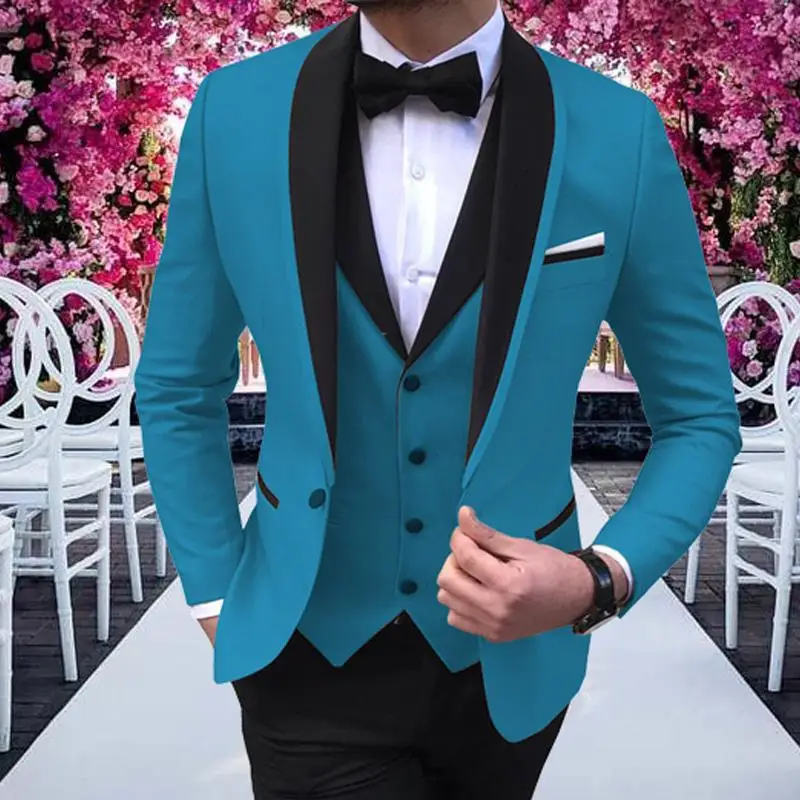 

Mens suits 3 Pieces Party Costume Slim Fit Suits Classic Design Shawl Lapel Tuxedos Prom Suit Blazer & Pants & Vest for Wedding