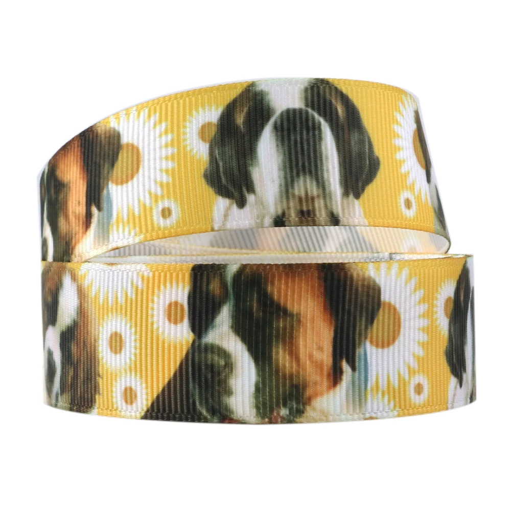 David accessories 7/8 &quot22mm dog Высококачественная печатная полиэфирная лента 50 ярдов DIY