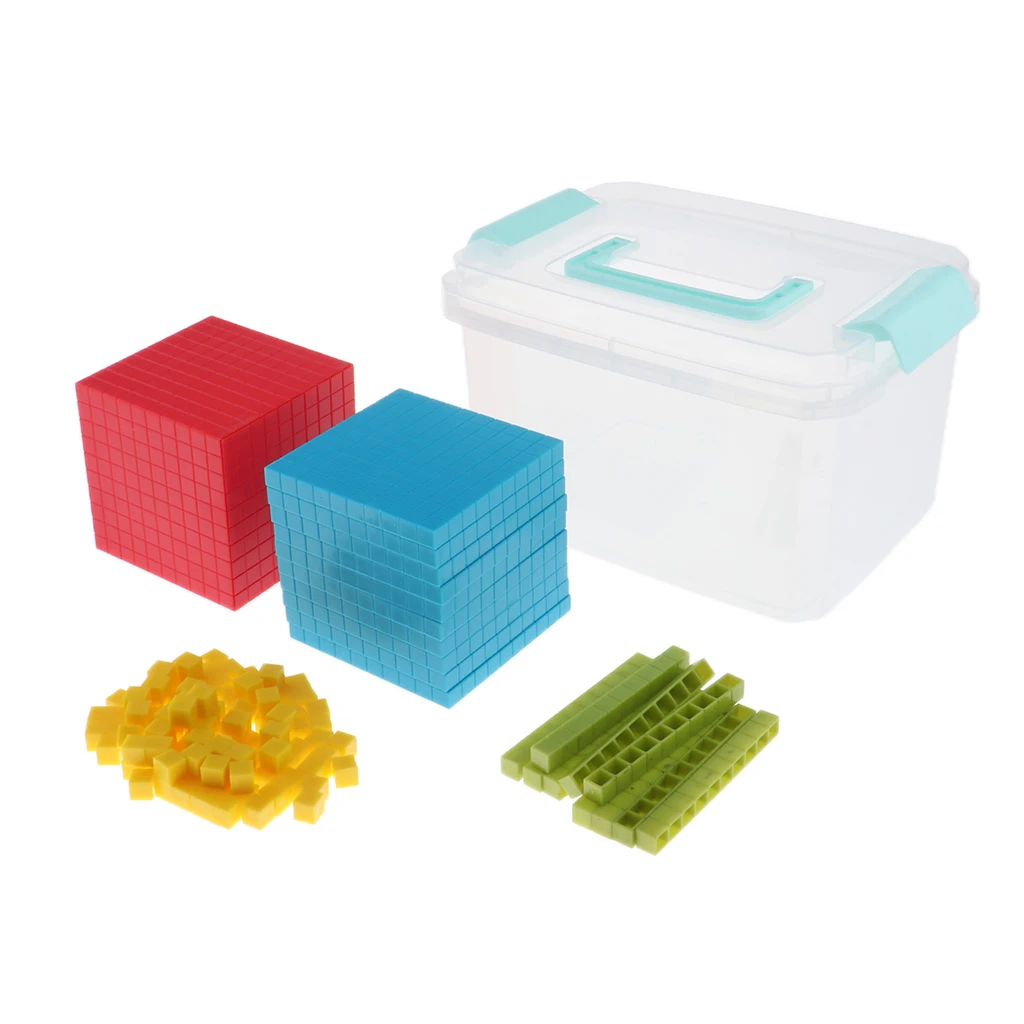 Education Four Colors Plastic Base Ten Set Kids Gifts Math Cognitive In Box
