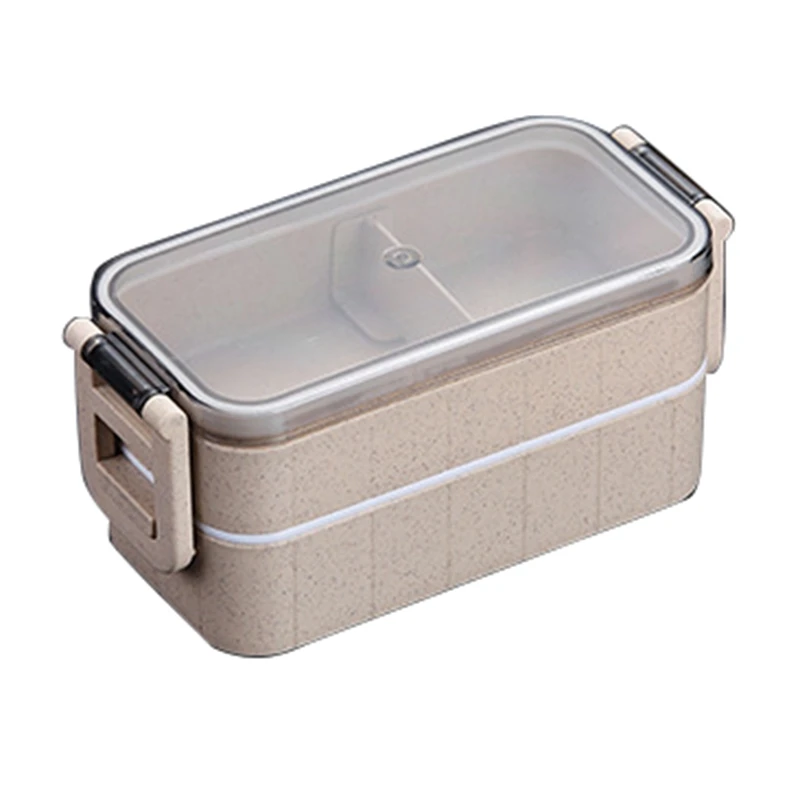 ABUI-микроволновая печь Bento Box Пшеничная солома детский Ланч-бокс герметичный Bento Ланч-бокс для детей школьный контейнер для еды
