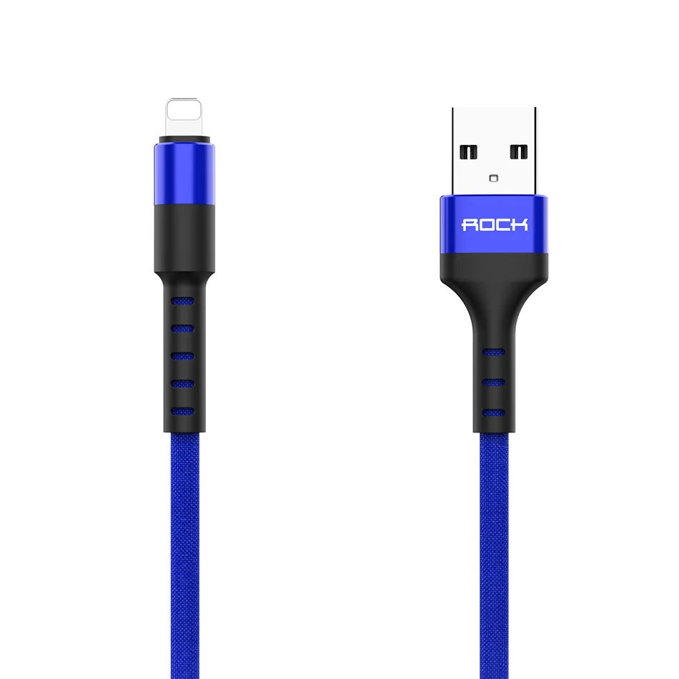 ROCK USB кабель для iPhone 11 pro max Xr X 8 7 6 plus 5S iPad Быстрая зарядка кабель для мобильного телефона кабель для передачи данных провод для зарядного устройства для iPhone - Цвет: Синий