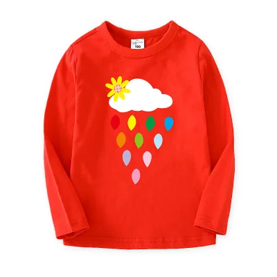 VIKITA Little Girls T-Shirt Long Sleeve Top Colorful Flower Cotton Shirt 2-8 Years
