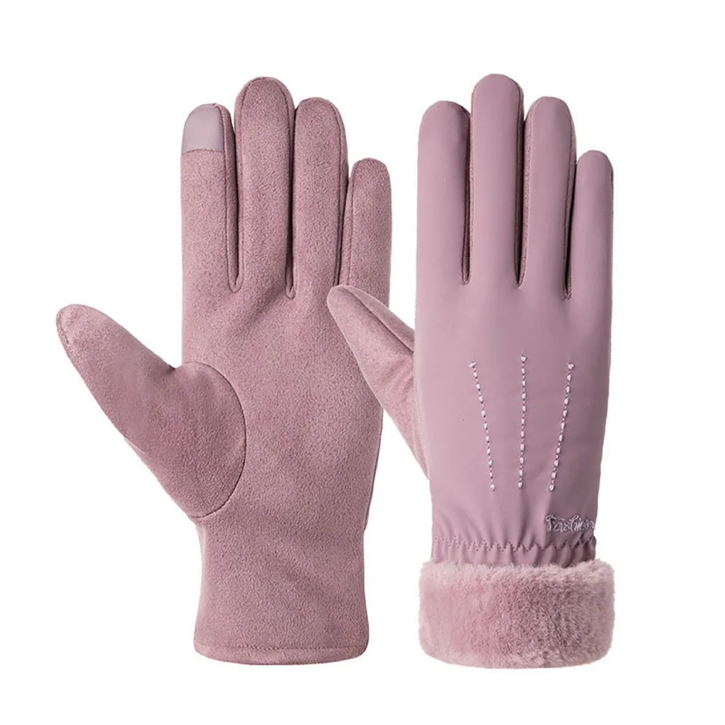 Женские перчатки классические Luvas de inverno женские наручные перчатки зимние теплые розовые перчатки варежки для вождения лыжные перчатки сенсорный экран