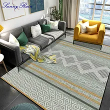 SunnyRain 1 шт. геометрические печатные коврики для гостиной ковры и маленькие Коврики для кухни ванной ковры моющиеся