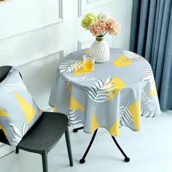 

50Nordic Geometric Polyester Waterproof Round Tablecloth Kitchen Tablecloths Dining Table Cloth Home Table Cover For Parties