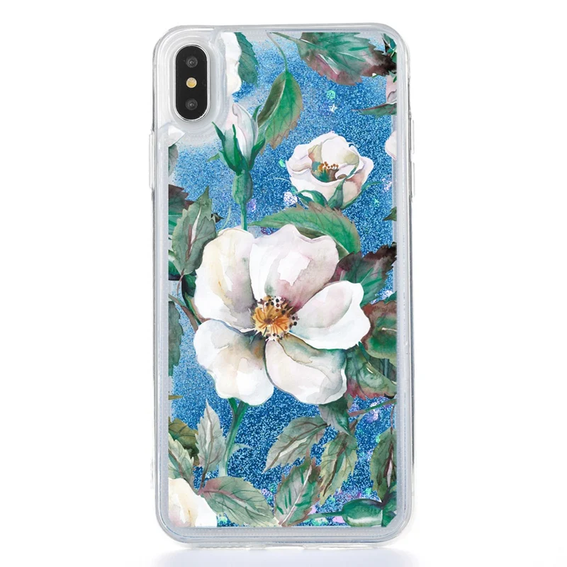 Для huawei mate 20 Lite чехол Новое поступление цветок Жидкий чехол для huawei mate 10 Lite чехол для huawei mate 30 Lite 20 10 Pro Чехол - Цвет: White Flower-blue