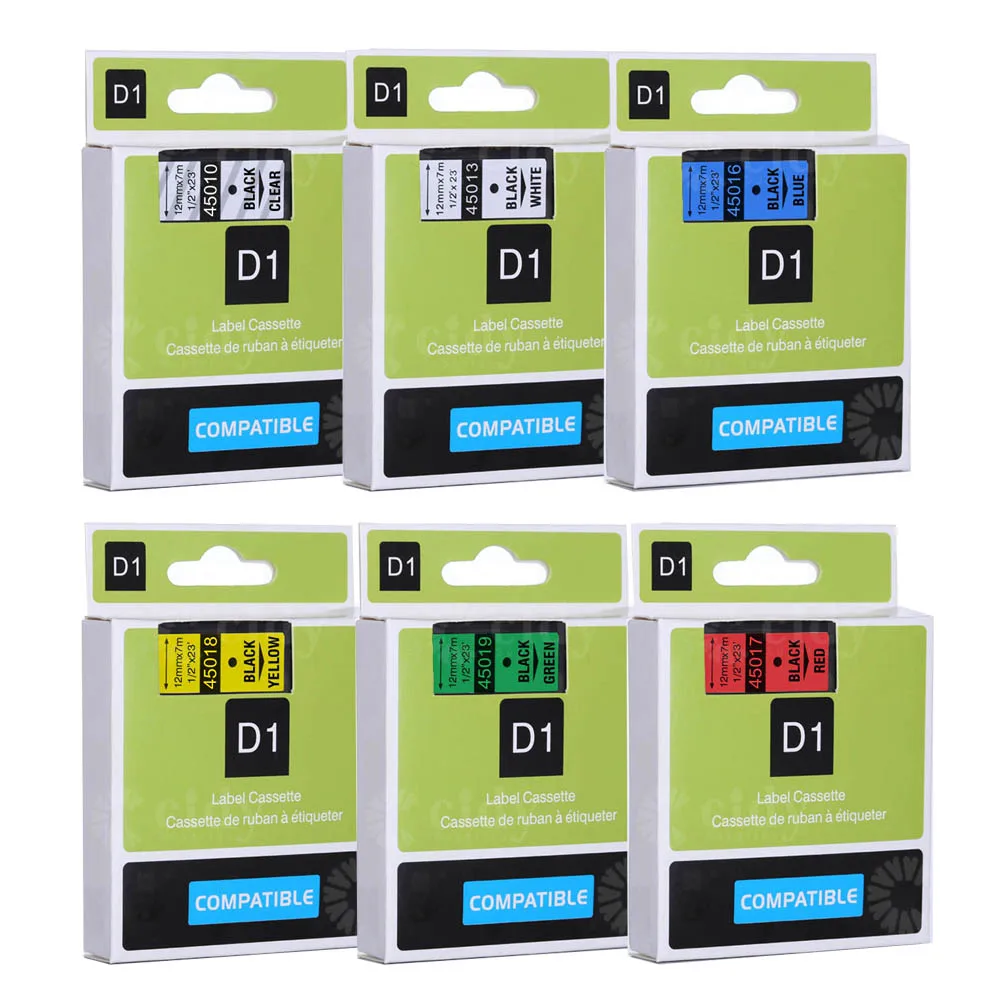 

Label world Multicolor 12mm*7m 45010 45011 45012 Label tapes Compatible DYMO D1 Label Tape Printer Manager Maker LM160 LM280