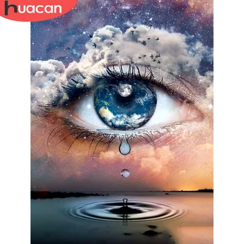 

HUACAN DIY Diamond Painting Full Drill Eye Landscape 5D Diamond Embroidery Cross Stitch Home Decoration Gift
