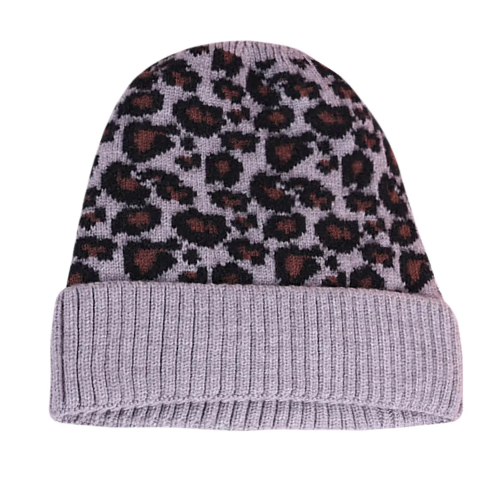 

New Women Short Cuffed Knitted Cap Retro Navy Style Manual Leopard Pattern Hedging Hats Casual Ski Fisherman Outdoor Hat