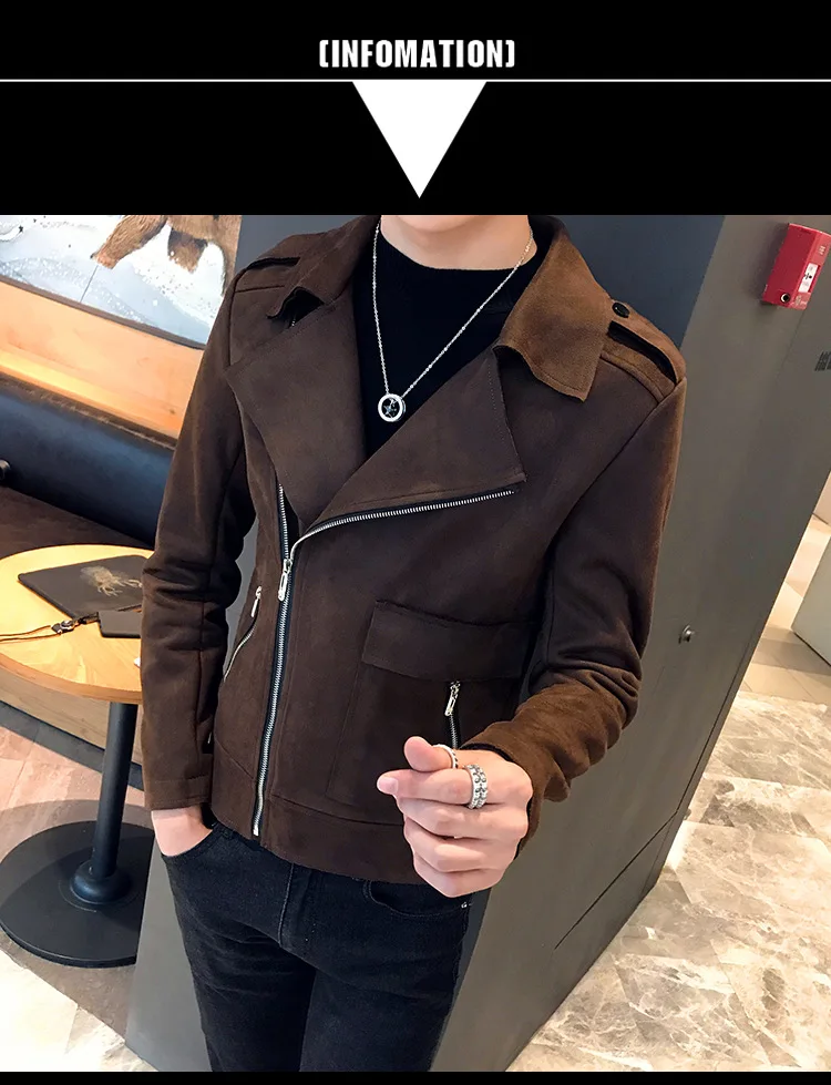 Мужская Новая Стильная осенне-зимняя замшевая куртка с отложным воротником, повседневная мужская одежда в Корейском стиле, трендовая куртка, пальто