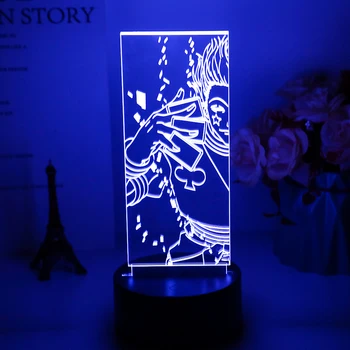 

Acrylic 3d Night Light Led Color Changing Nightlight for Kids Bedroom Decoration Light Anime Hunter X Hunter Hisoka Lamp Gift