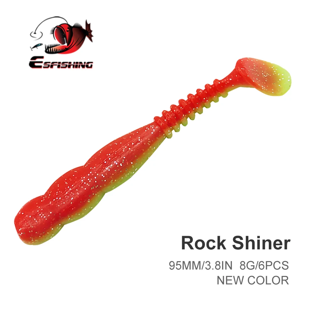 ESFISHING New Color Rock Shiner 95mm 115mm 8g 11g Rock Viber Fishing Lures Sea Bait Soft Trout Bream Bait Pesca jerry 2 5g high quality trout lures mini brass fishing spoons freshwater bait spinner bait pesca flowers baubles single hooks