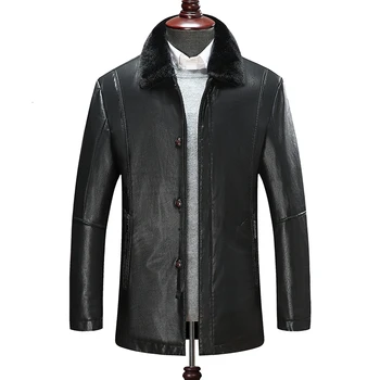 

big plus size 10XL sheepskin coat men genuine leather mens jacket High quality Raccoon fur collar locomotive leather jacket