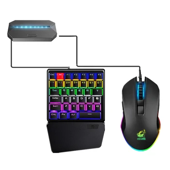 

ZIYOU LANG G6 Converter Kit with RGB Mechanical Game K106 One-Handed Keyboard and V1 Mouse, for Android Ios Phone to PC