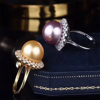 

Luxury Pearl Rings Settings S925 Sterling Silver Pearl Rings Findings Women DIY Handmade Rings Accessory Components No Pearl