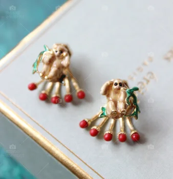 

Oorbellen Earings Aros Sale Women Earing Pendientes Tasted The Jungle Golden Leaves Little Monkey Chimp Crabapple Earrings Stud