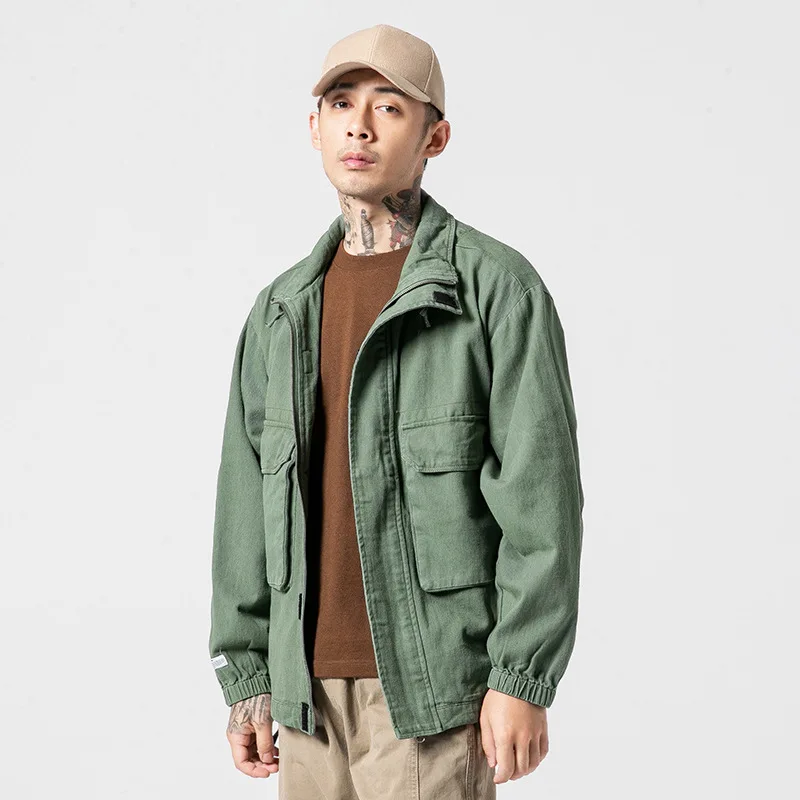

City Where the Product Three-Color Shawn Military-Style Coat Solid Color Multi-pockets Japanese-style Popular Brand Jacket Men A