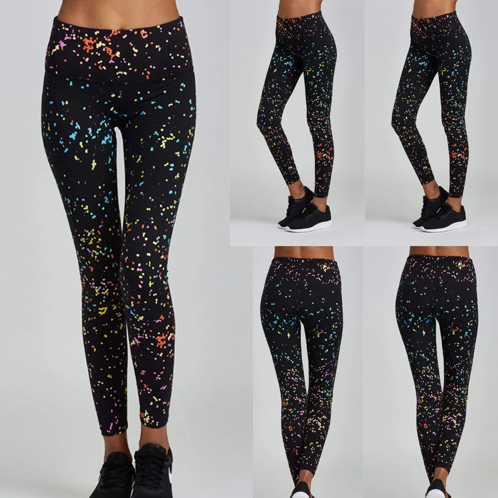 Push Up Women's Color Print Point Leggings Fitness Sports Running Yo ga