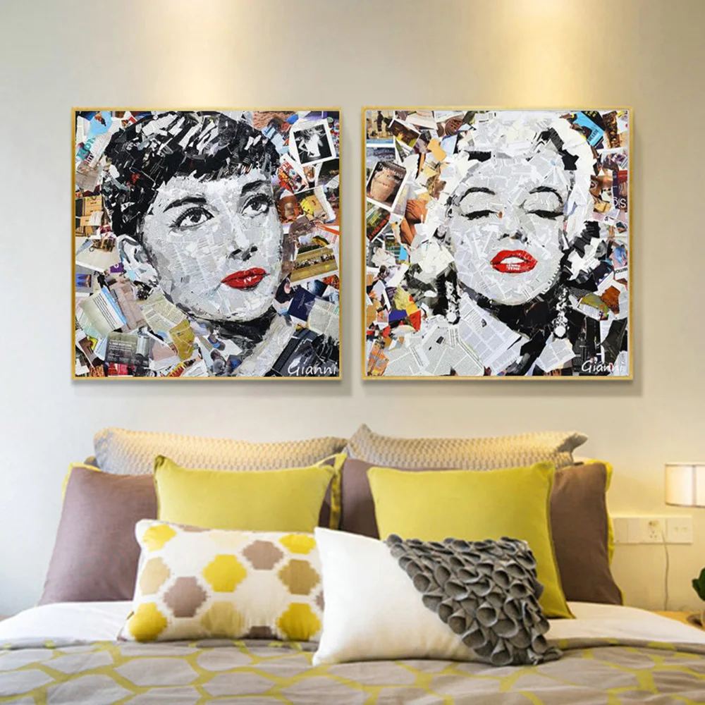 

Classic Beauty Monroe And Herben Magazine Collage Posters And Prints Wall Art Pictures On Canvas Painting For Living Room