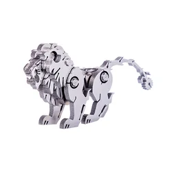 3d metal estilo animal quebra cabeça o leão rei modelo de aço warcraft diy montado jigsaw destacável brinquedos presente para crianças adulto