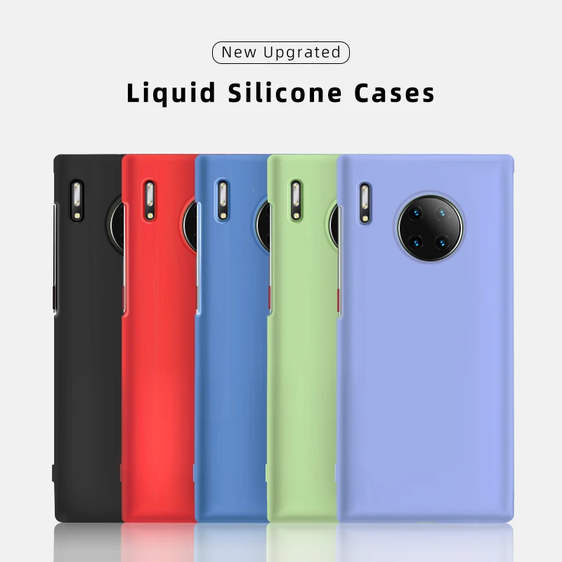 

Thin Soft Case for huaweip20 30 mate20X 30 nova4e 5i pro Liquid Silicone Coque Case Clear TPU and solid Back Cover Silicon case