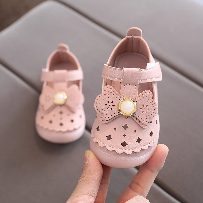 Baby Girls Sandal Summer Bow Hollow Out Baby Princess Shoes Soft Sole 0