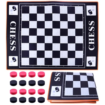 

92*70cm Giant Draughts Game Chess Play Mat for Children Family Science Toys Learning Education Christmas Gift 2019