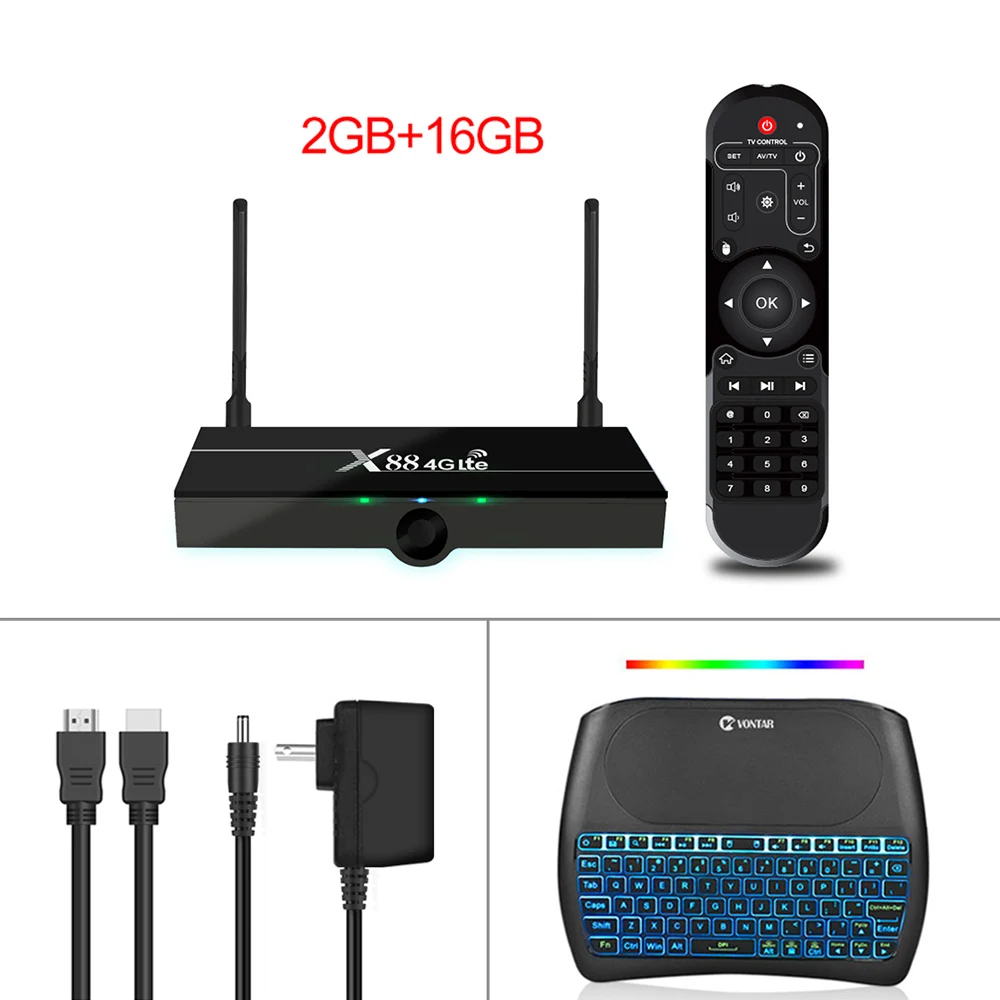 ТВ-бокс X88 4G lte Android 7,1 2 Гб ОЗУ 16 Гб помощник RK3328 четырехъядерный 2,4/5G двойной Wi-Fi YouTube 4K с нано сим-картой H96 max - Цвет: X88 2G16G D8