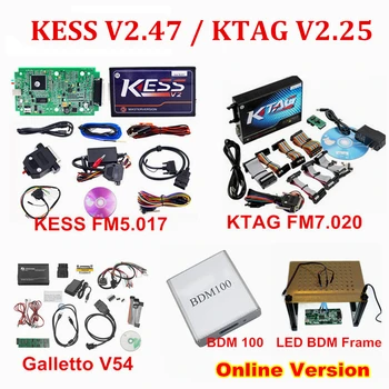 

Newest ECU Programmer no tocken limited Green PCB Ktag V7.020 + Kess V2 V5.017 + LED BDM Frame + Galletto v54 + BDM 100 Full Set
