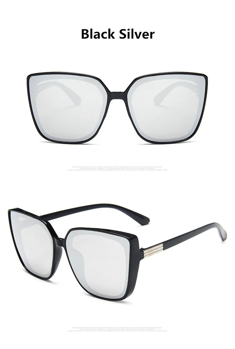 womens ray bans Fashion Plastic Cat Eye Women Oversized Sunglasses Brand Designer Vintage Retro Mirror Sun Glasses For Female UV400 Oculos round sunglasses