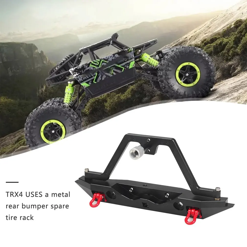 TRX4 металлический задний бампер запасная шина стойка с светильник для 1/10 RC Гусеничный автомобиль Запчасти Аксессуары TRAXXAS TRX4 TRX-4 черный