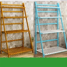 Простой складывающийся Многоэтажный цветочный горшок из цельного дерева для гостиной и балкона