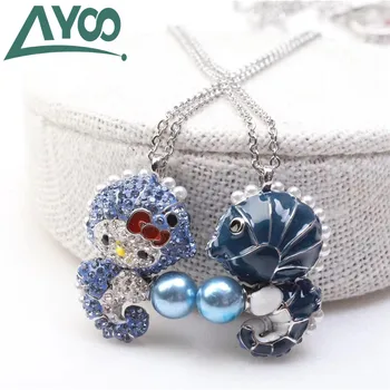 

AYOO High Quality SWA Classic Fashion Seiko Fun Hippocampus Cute Doll KT Cat Clavicle Necklace